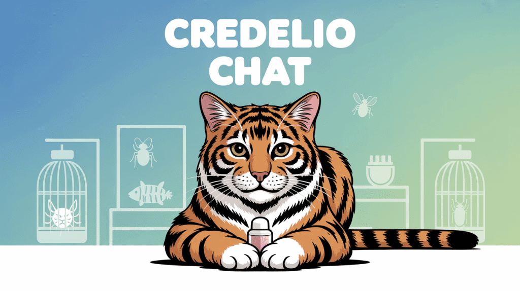 chat tigré avec comprimé credelio chat
