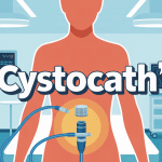 Illustration cystocath silhouette humaine focus abdominal