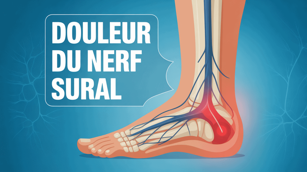 Illustration trajet douleur nerf sural jambe