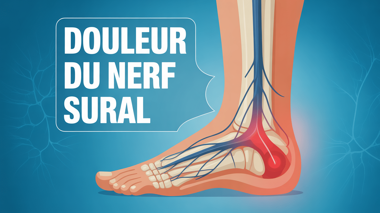 Illustration trajet douleur nerf sural jambe