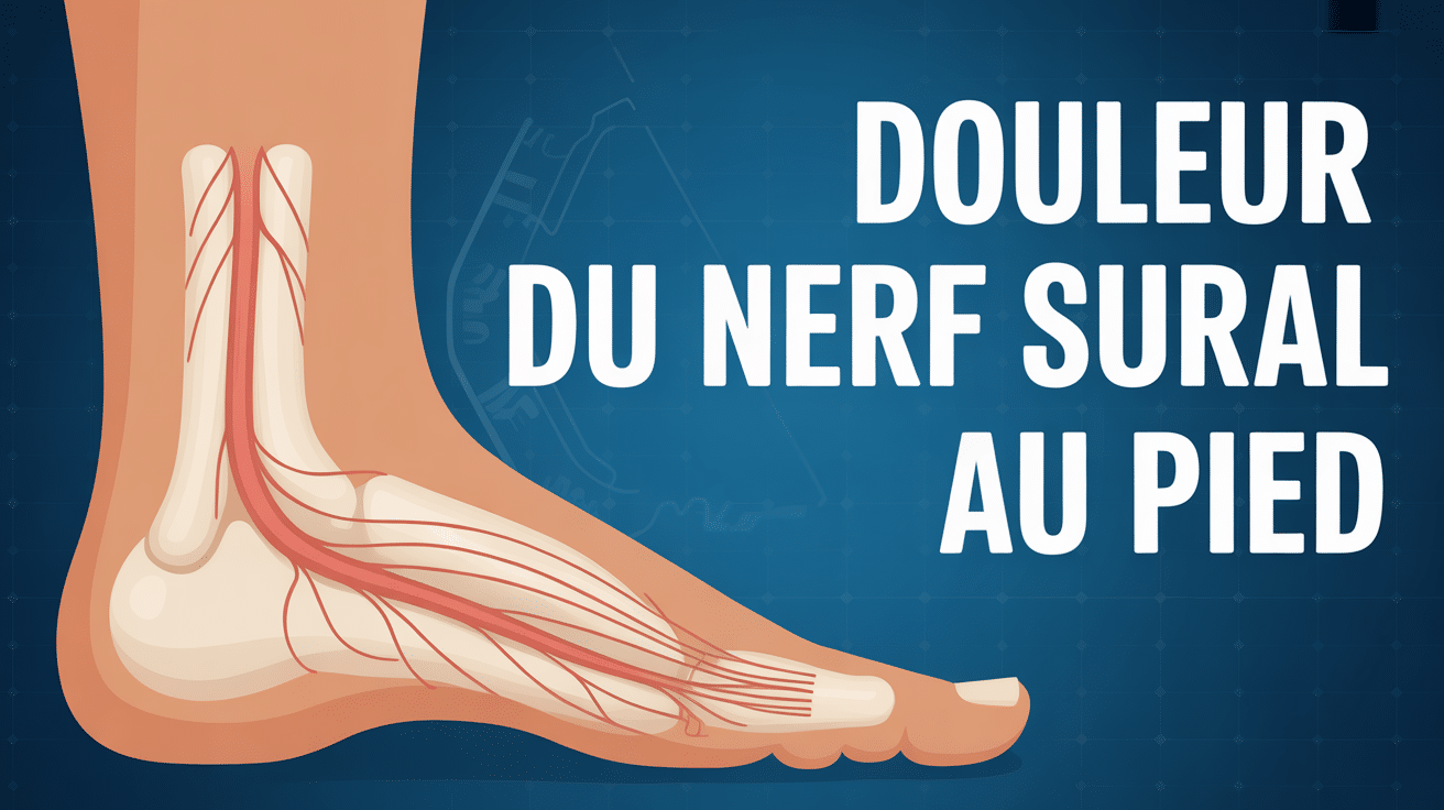 Illustration pied nerf sural douleur vue latérale