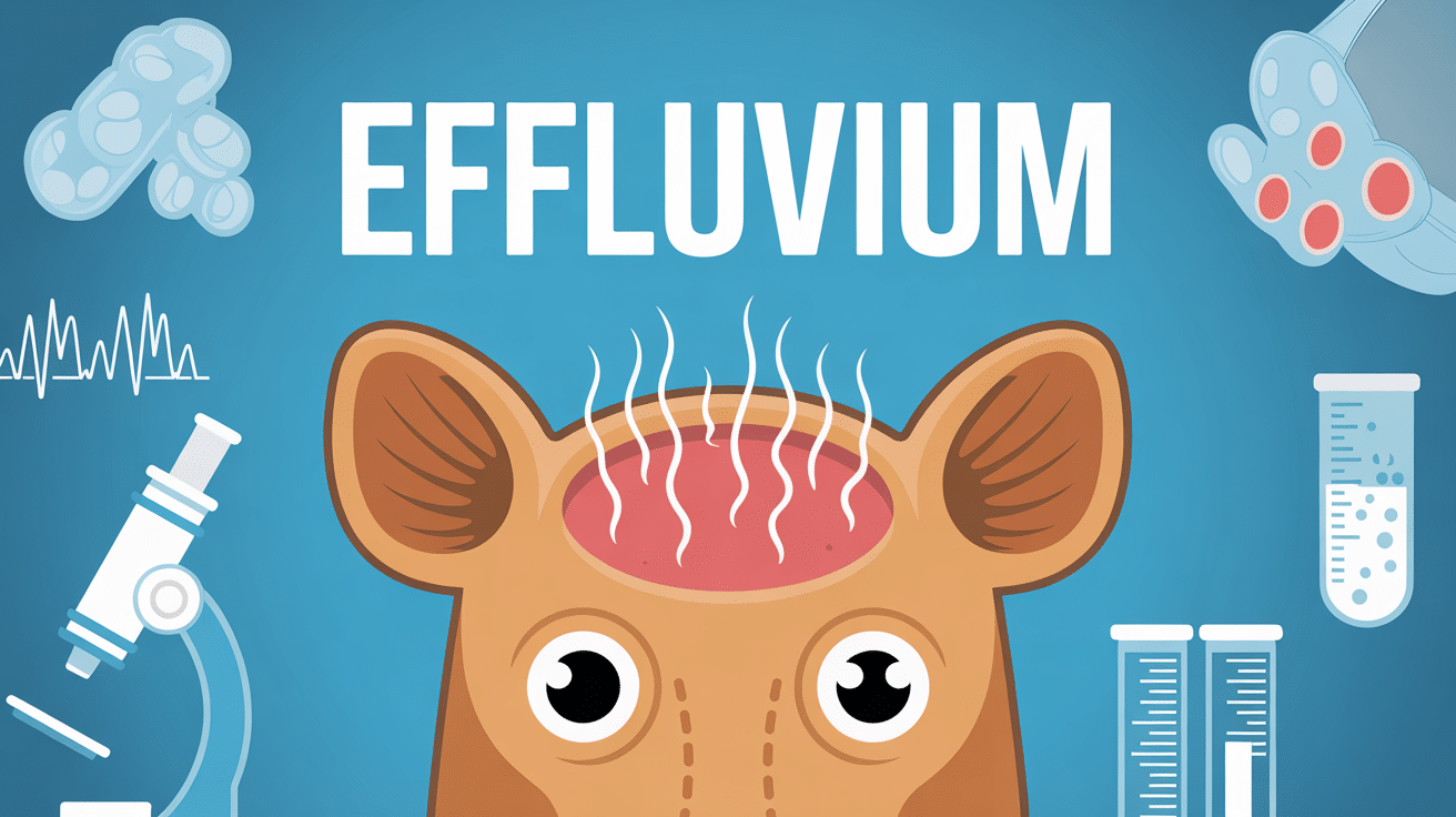 Effluvium vue cuir chevelu perte cheveux diffuse