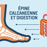 Illustration épine calcanéenne et foie intestin connexion