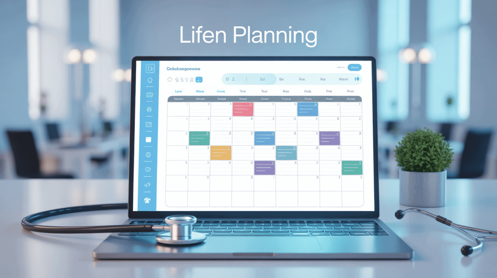 Interface lifen planning calendrier médical digital