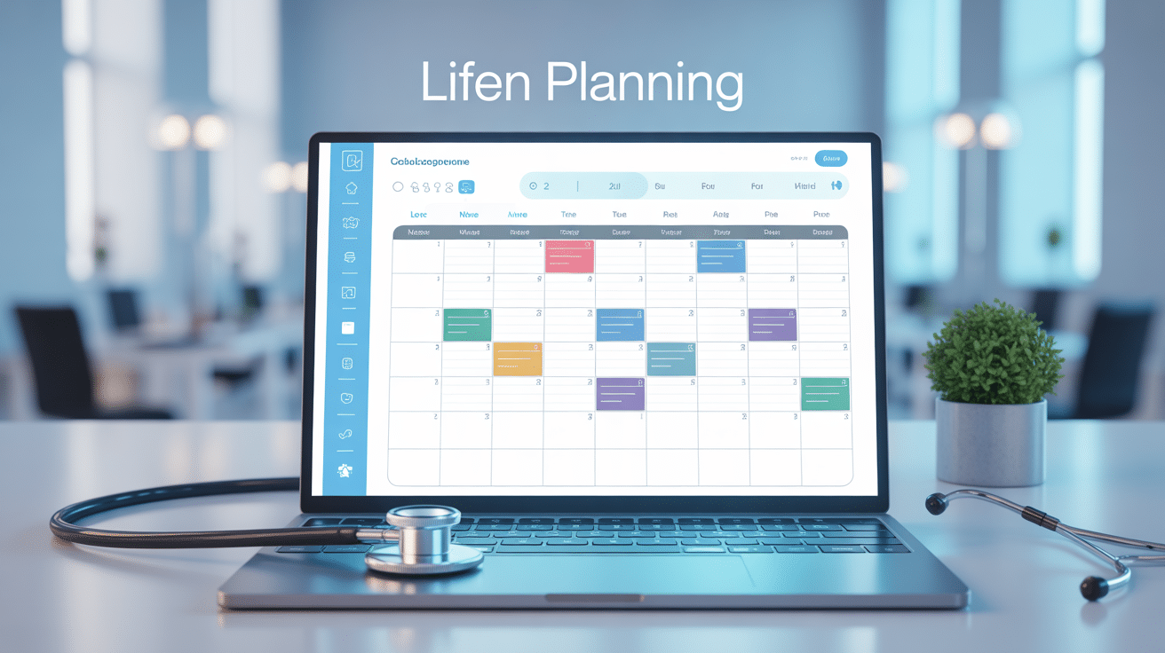 Interface lifen planning calendrier médical digital