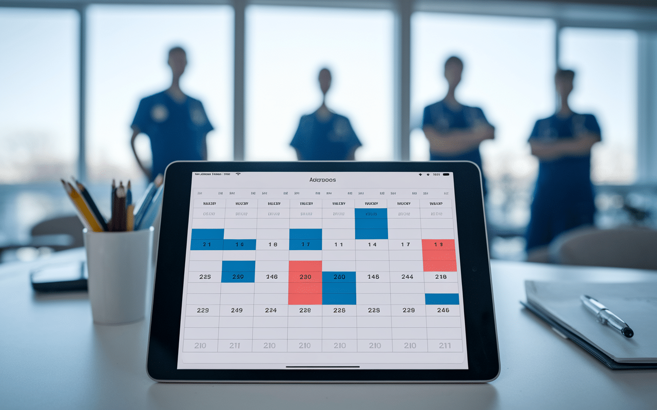 Tableau planning médical lifen planning sur tablette