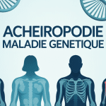 maladie genetique acheiropodie silhouette avec adn
