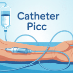 illustration picc catheter bras et perfusion