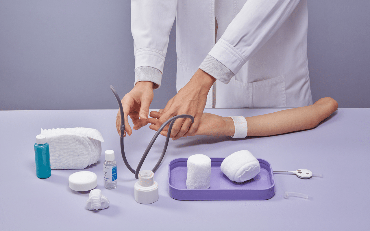 pose picc catheter hygiène matériel stérile