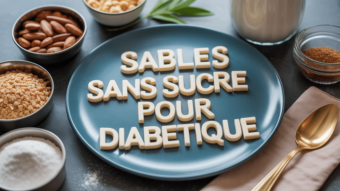 Sablés sans sucre pour diabétique sur assiette avec ingrédients sains