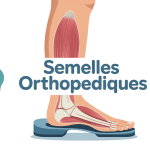 illustration semelles orthopédiques douleurs musculaires silhouette chaîne du pied au dos