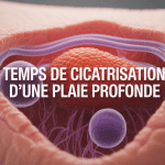 Vue macro médicale temps de cicatrisation d'une plaie profonde