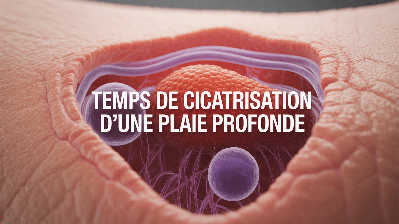 Vue macro médicale temps de cicatrisation d'une plaie profonde