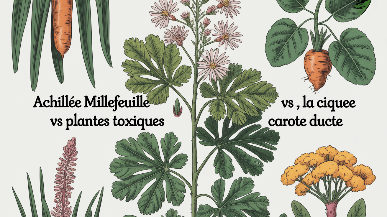 illustration achillée millefeuille confusion plantes toxiques
