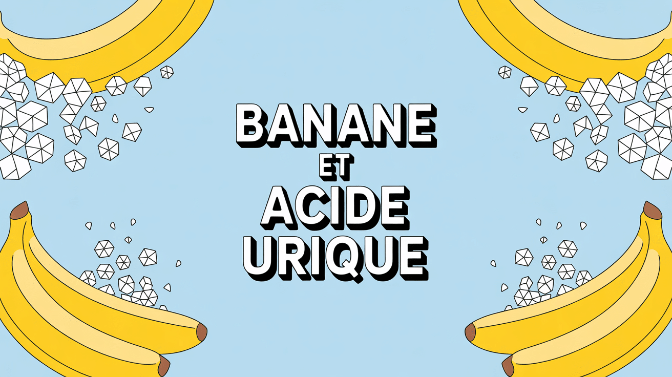 banane et acide urique illustration stylisée bleu jaune