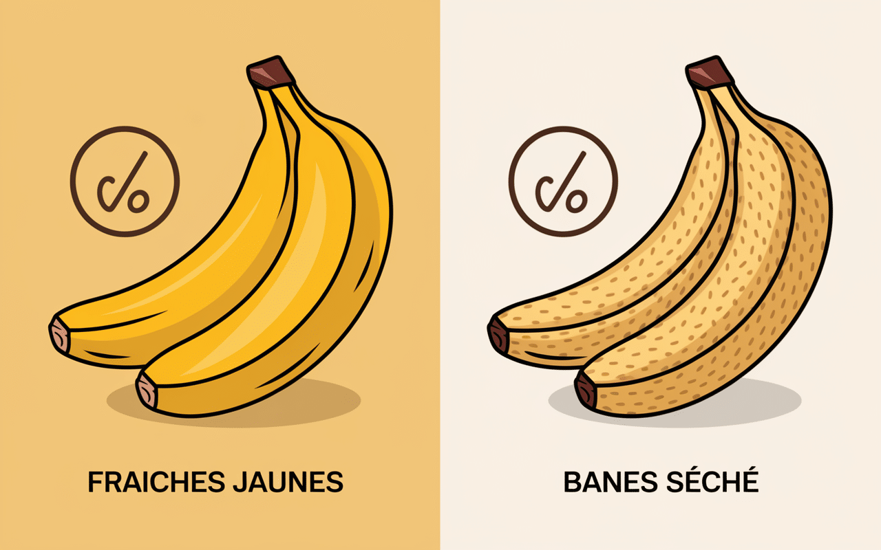 banane séchée fait grossir comparaison fraîche séchée