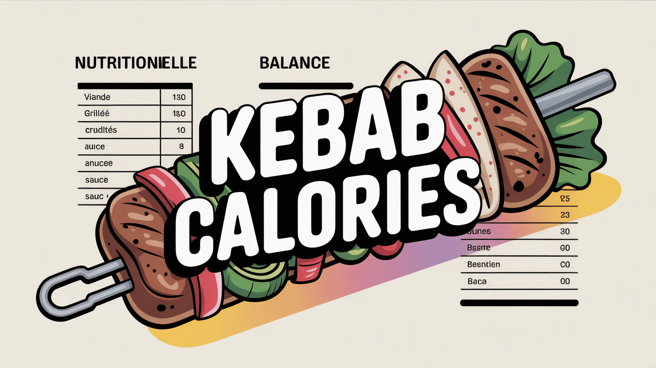illustration calorie kebab avec balance nutritionnelle