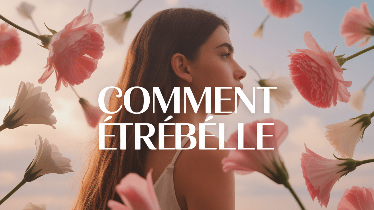 Femme cheveux brillants avec fleurs, comment etre belle