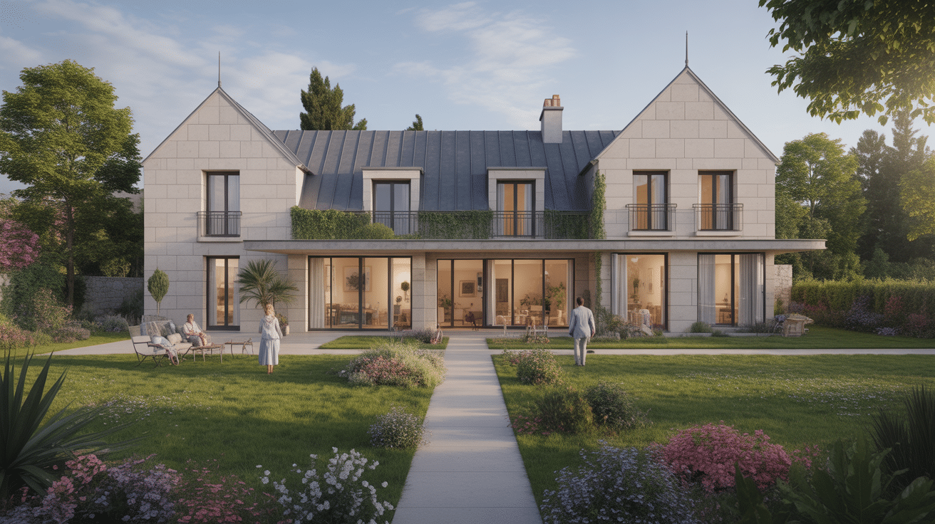 maison de repos moderne jardin serenite depression