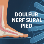 Illustration nerf sural et douleur sur le côté extérieur du pied