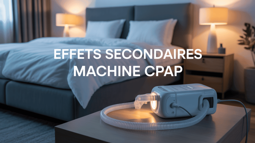 Appareil CPAP sur table de nuit effet secondaire machine apnée du sommeil