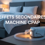 Appareil CPAP sur table de nuit effet secondaire machine apnée du sommeil