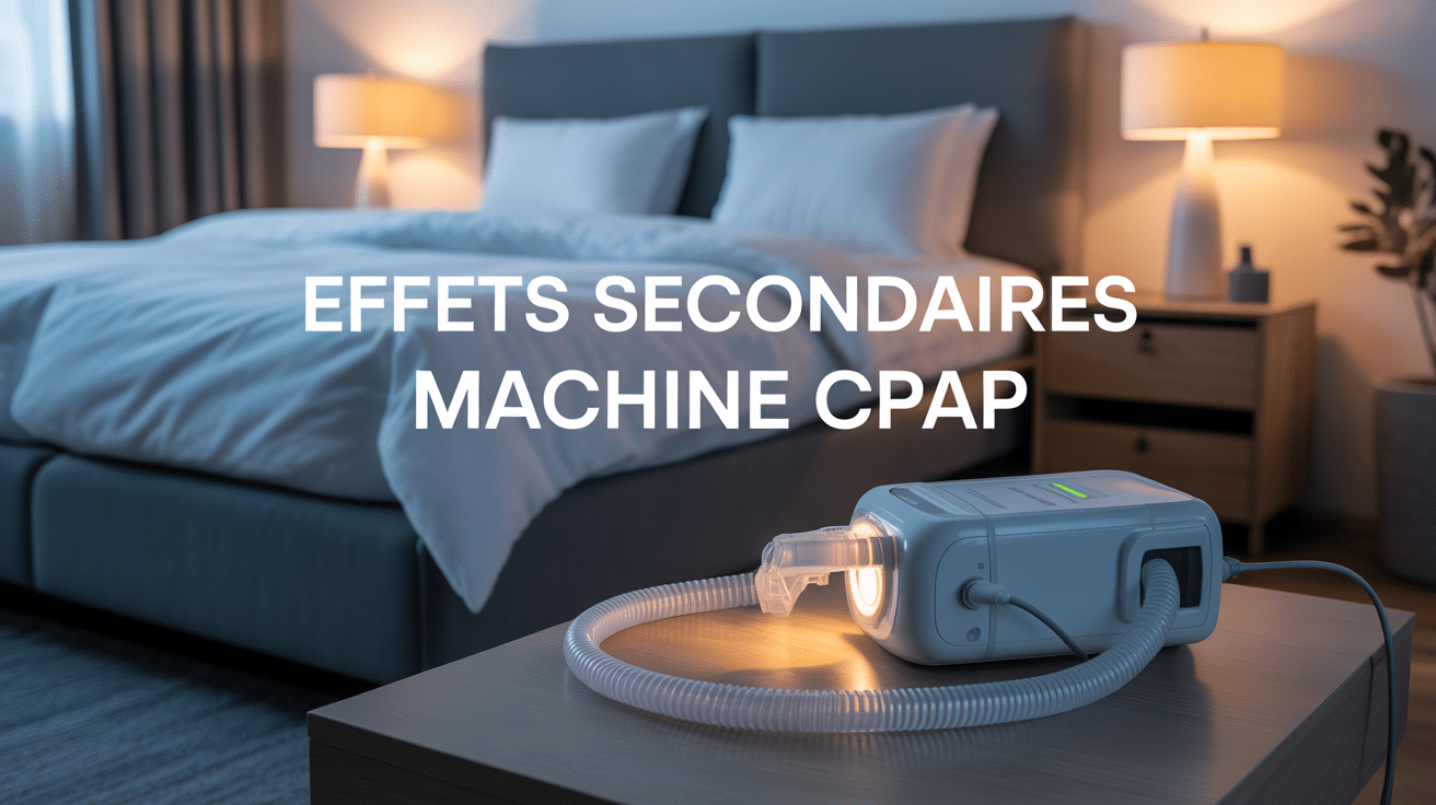 Appareil CPAP sur table de nuit effet secondaire machine apnée du sommeil