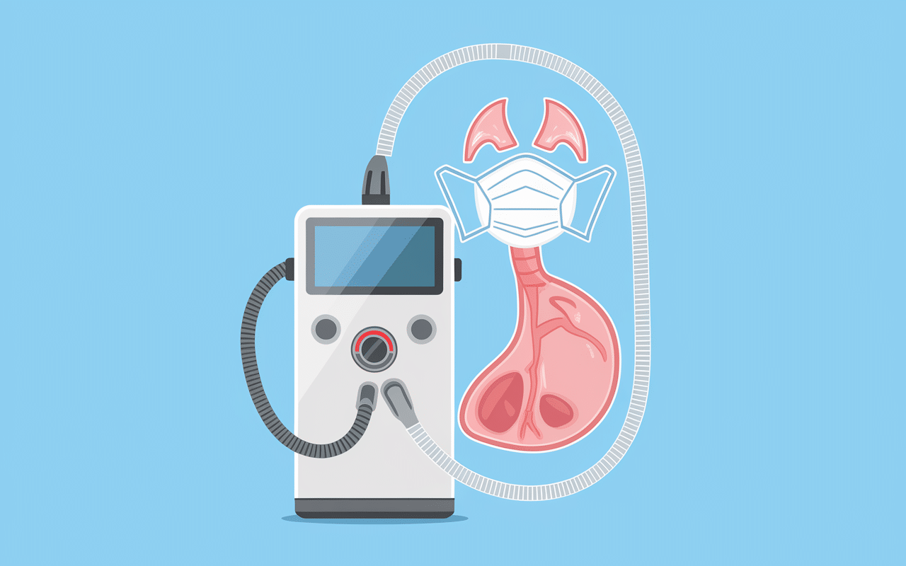 Schéma appareil CPAP effet secondaire machine apnée du sommeil