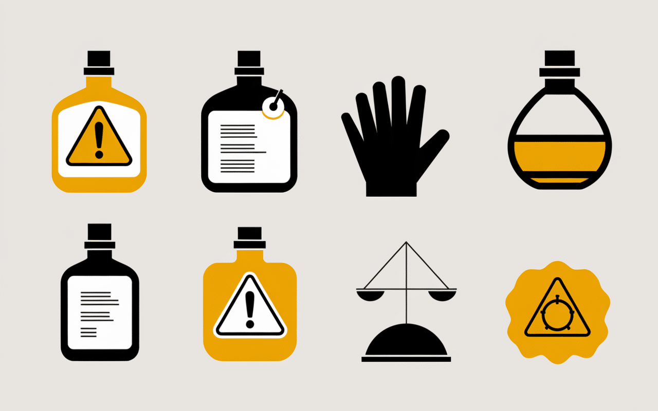 sécurité engelure huile essentielle pictogrammes avertissement