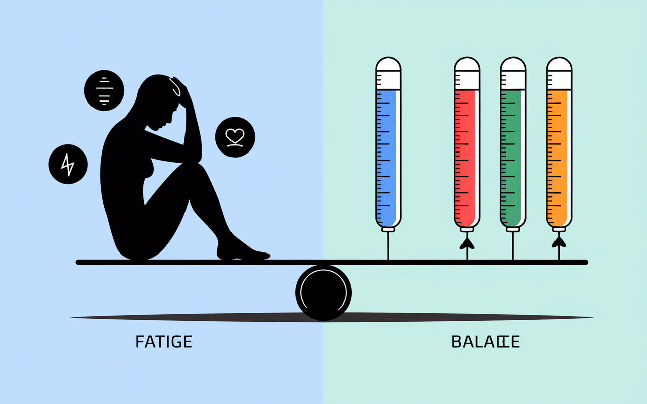 Comparatif ferritine élevée et stress symptômes vs analyses