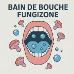 Fungizone bain de bouche, illustration médicale bouche champignons