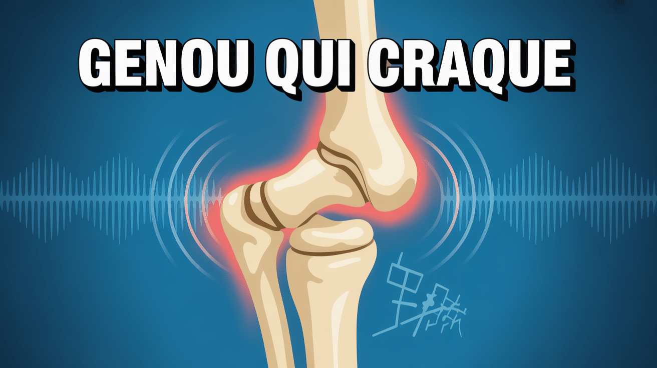 Illustration genou qui craque articulation coupe