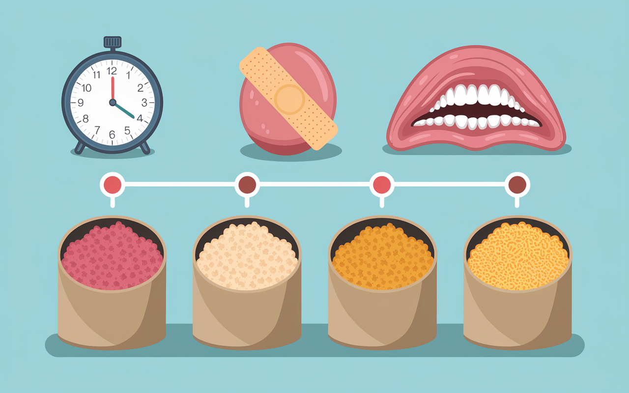 timeline délai pâtes molles après extraction dentaire
