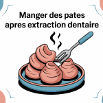 assiette de pâtes après extraction dentaire illustration