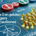 Oméga-3 gélules danger et précautions illustration médicale