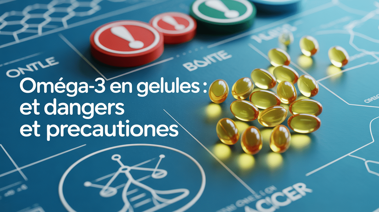 Oméga-3 gélules danger et précautions illustration médicale