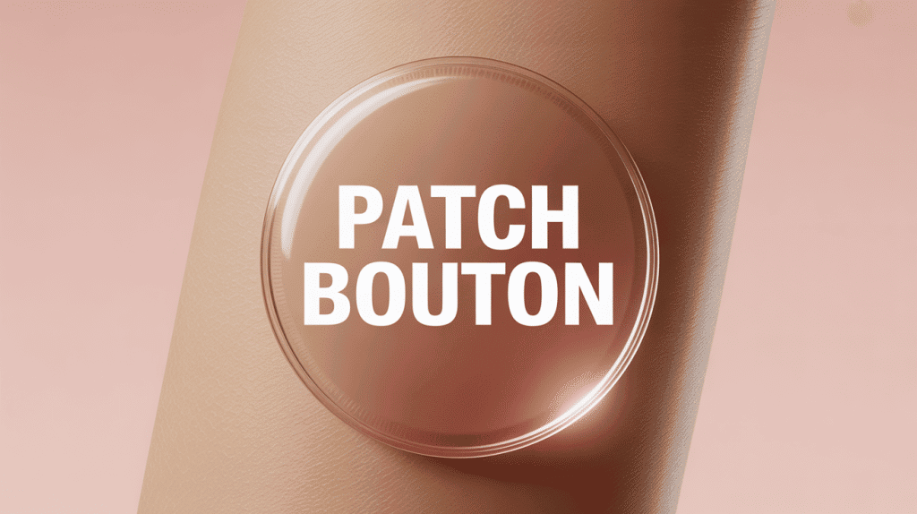 Patch bouton transparent sur peau claire