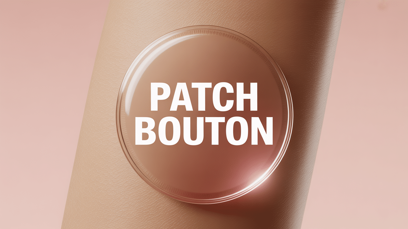 Patch bouton transparent sur peau claire