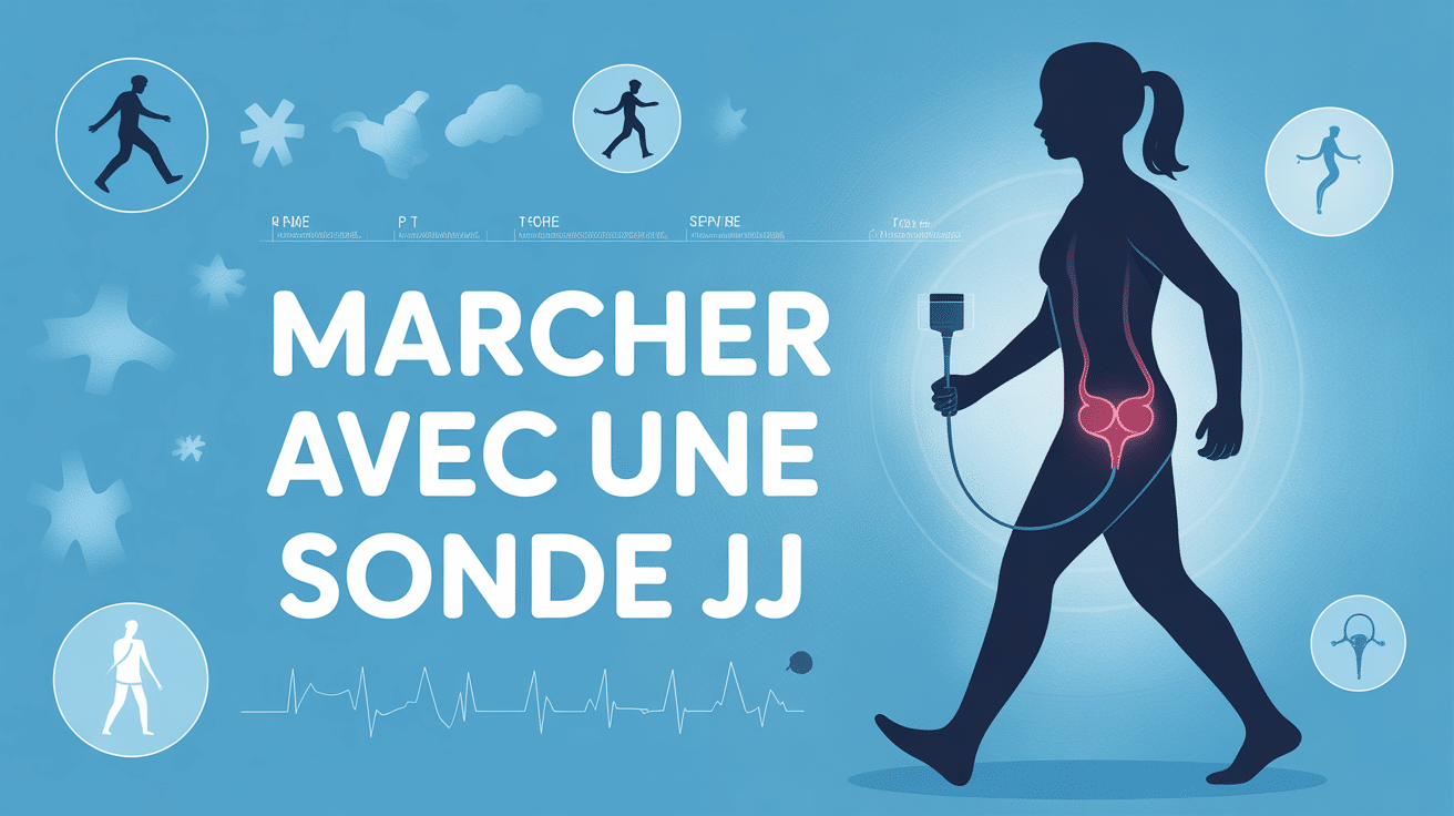 Peut-on marcher avec une sonde JJ silhouette en mouvement sur fond rassurant
