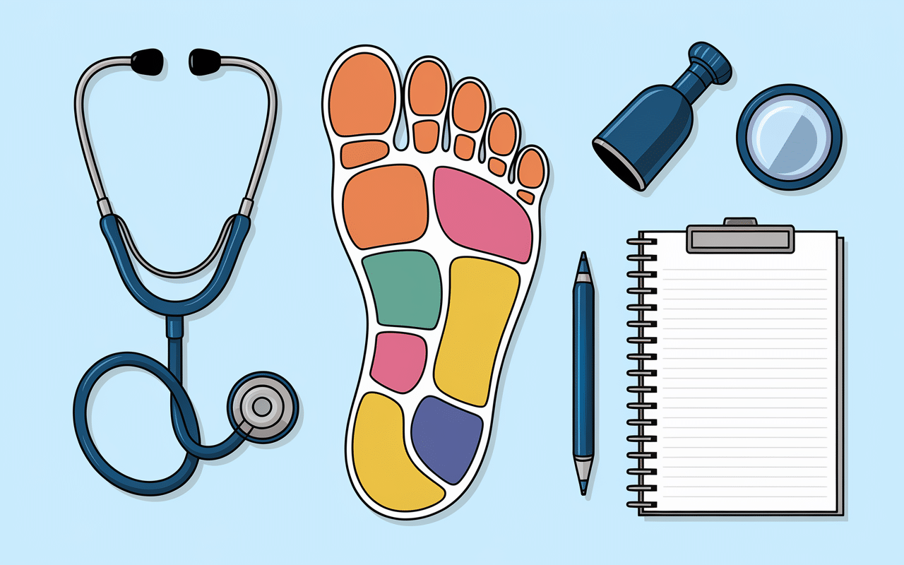 pied qui brûle remède de grand-mère illustration médicale