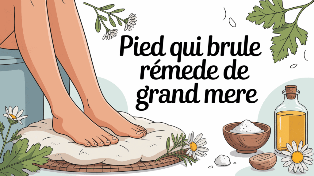 pied qui brûle remède de grand-mère illustration relaxante