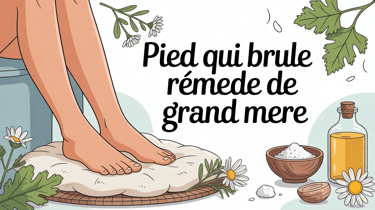 pied qui brûle remède de grand-mère illustration relaxante