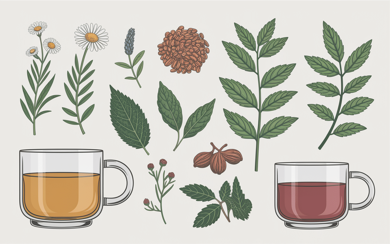 quelle tisane pour évacuer les gaz fleurs camomille fenouil menthe