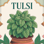 Plant de tulsi tulsi luxuriant en pot ambiance spirituelle