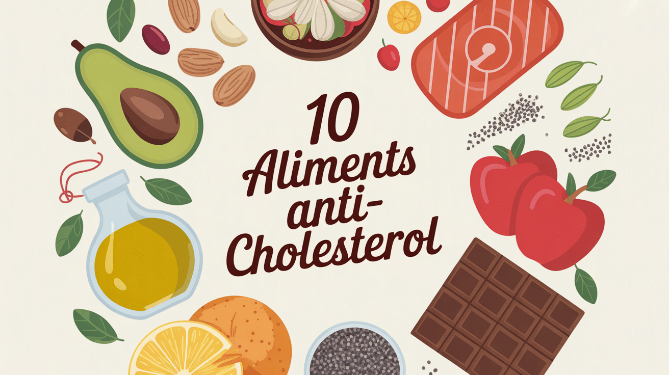 10 meilleurs aliments anti-cholestérol en composition colorée