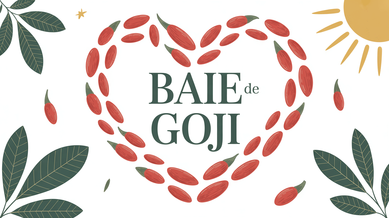 Image coeur avec baies de goji illustrant bienfaits
