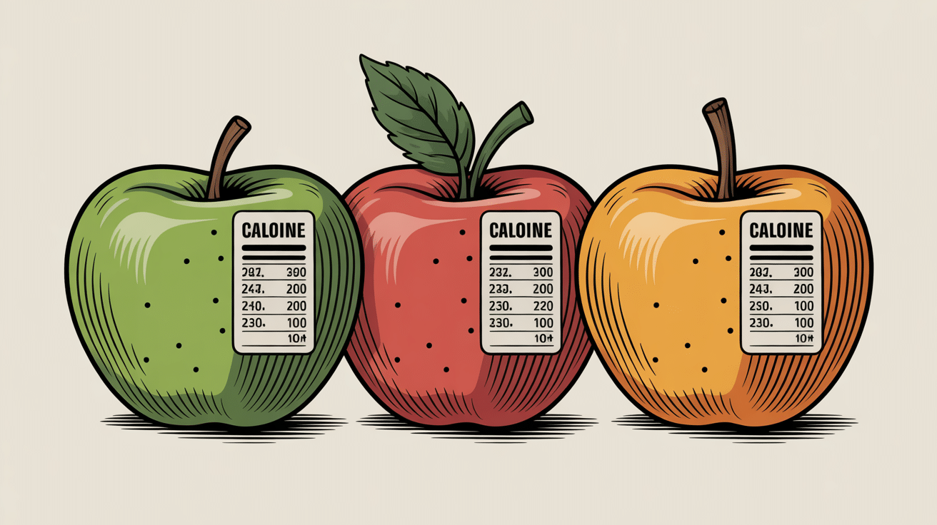 calories pomme différentes variétés chiffres