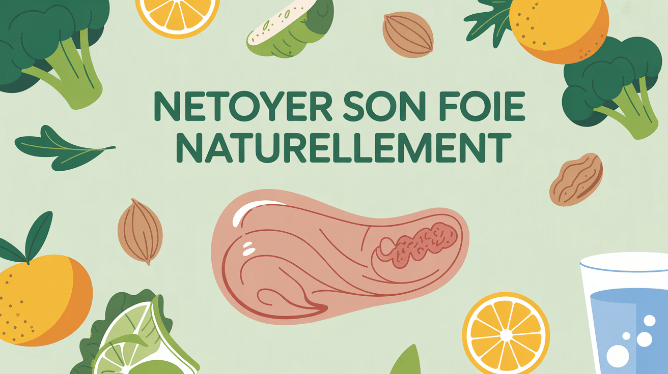 comment nettoyer son foie illustration stylisée aliments sains
