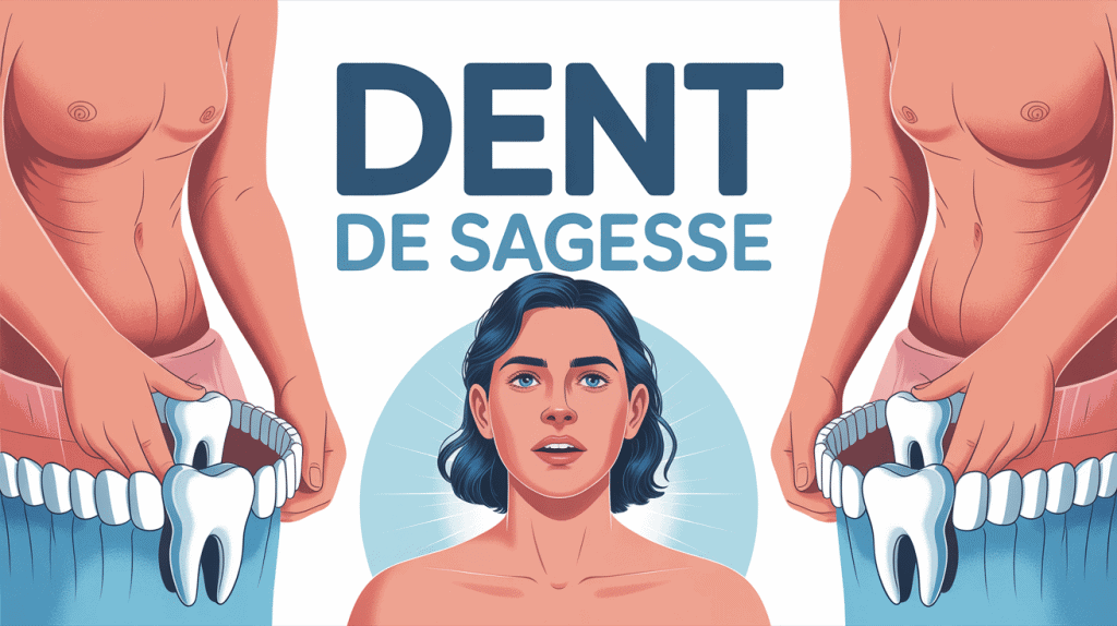 Dent de sagesse qui pousse vue mâchoire illustration