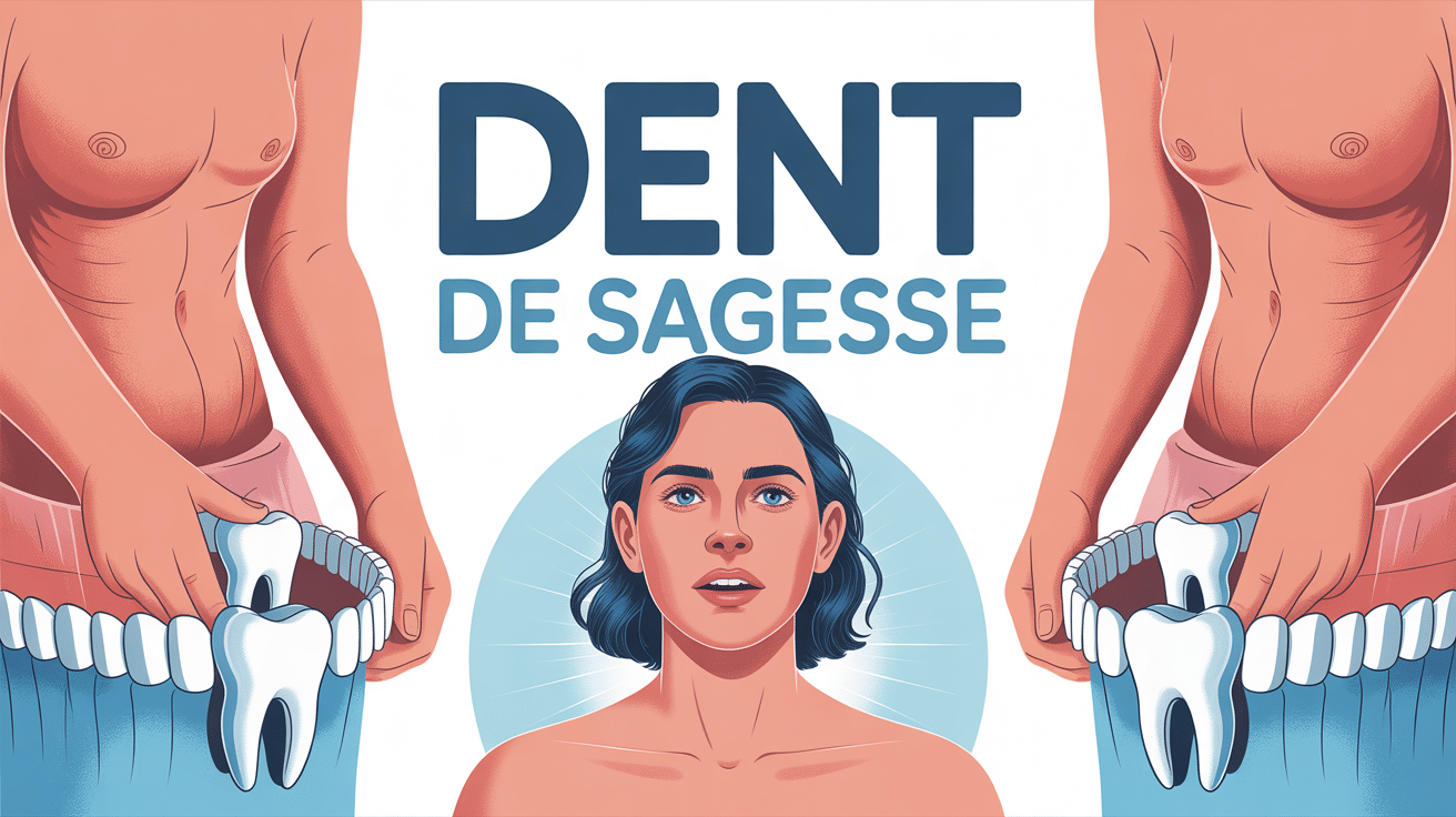 Dent de sagesse qui pousse vue mâchoire illustration